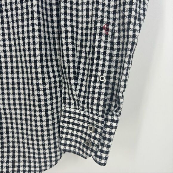 ROBERT GRAHAM Men’s Black and White Plaid Flip Cuff Button Down Sz S Classic Fit - Picture 7 of 8